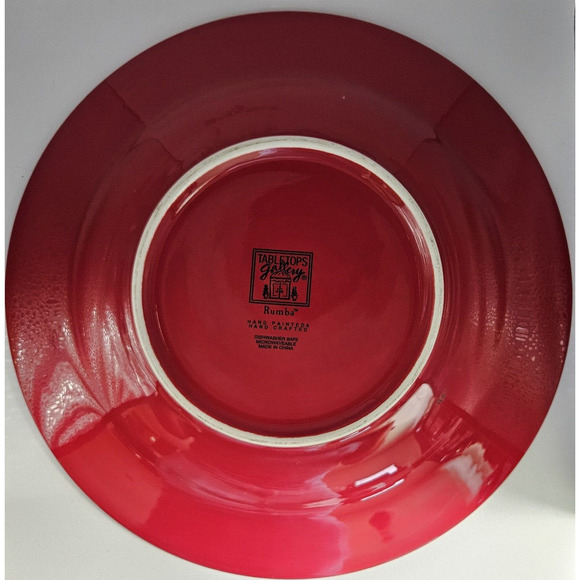 TableTops Gallery Rumba 11" Dinner Plate Hand Painted Red Green Yellow Southwest - Picture 2 of 2